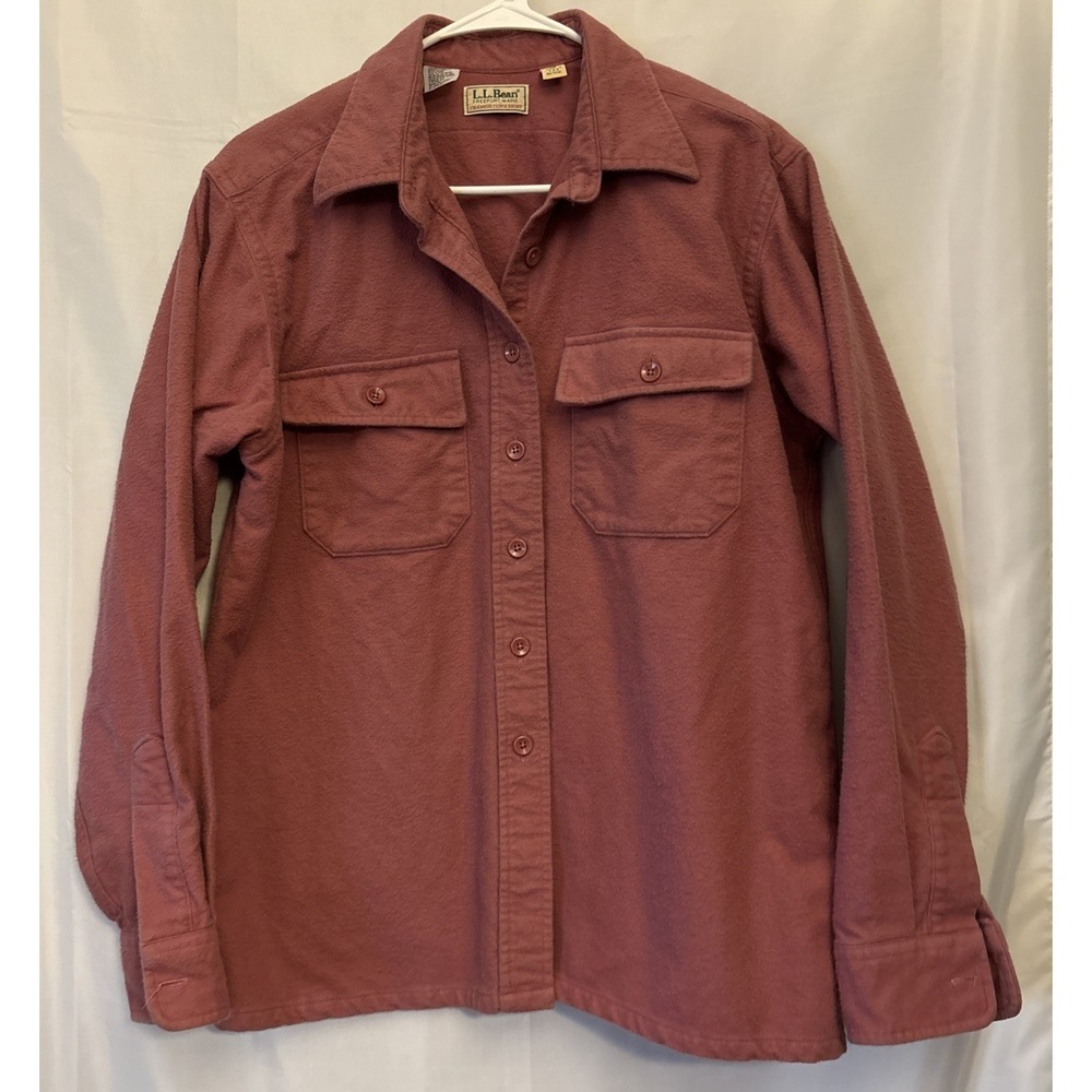 VINTAGE L.L. BEAN Dusty Rose SZ 16 WOMEN'S CHAMOIS FLANNEL SHIRT USA